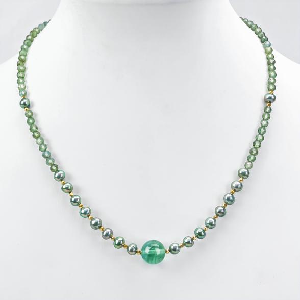 Collier Apatit, Fluorit, Süßwasserzuchtperlen - 114127200000 - 1 - 588px