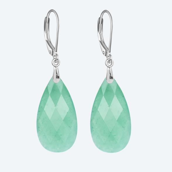 Ohrhänger 925 Sterling Silber Aventurin rhodiniert - 114129100001 - 1 - 588px