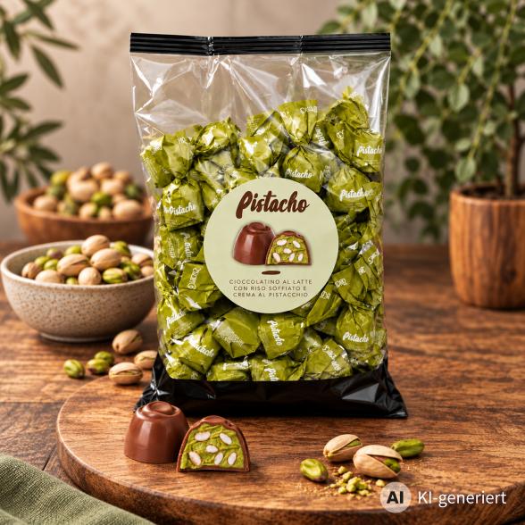 Milchschokolade mit Puffreis und Pistazie 1kg - 114134000000 - 1 - 588px
