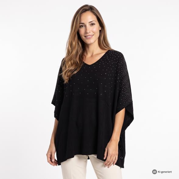 KERNIG by Sarah Kern Strickponcho Strass schwarz 36-42 - 114150500001 - 1 - 588px