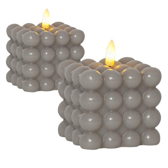 Bubble-Echtwachskerzen mit LED 2er Set - 114167000000 - 1 - 588px