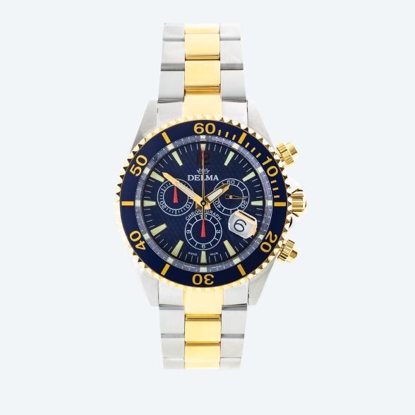 DELMA Herrenuhr Santiago Chronograph bicolor blau - 114211600000 - 1 - 588px