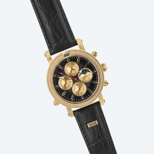 PortaS Herren-Automatikuhr "Dresden", schwarz-gold - 114227500000 - 1 - 588px