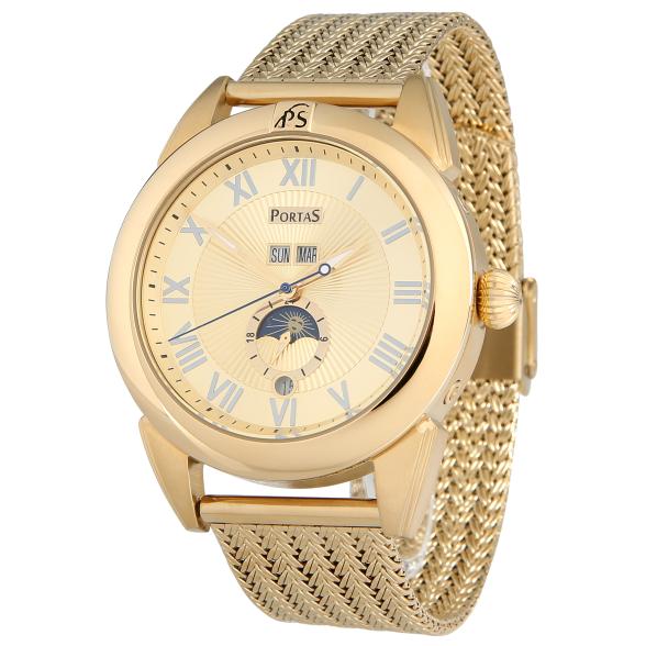 PortaS Herren-Automatikuhr "Meißen" gold-silber - 114227800000 - 1 - 588px