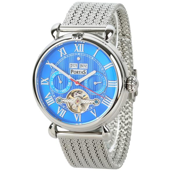 PortaS Herren-Automatikuhr "Grimma", blau - 114228300000 - 1 - 588px