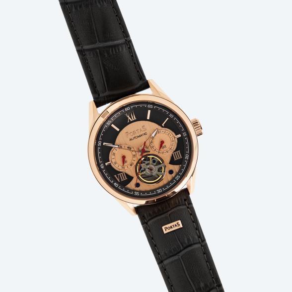 PortaS Herren-Automatikuhr "Calvisius", rosé-grau - 114230500000 - 1 - 588px