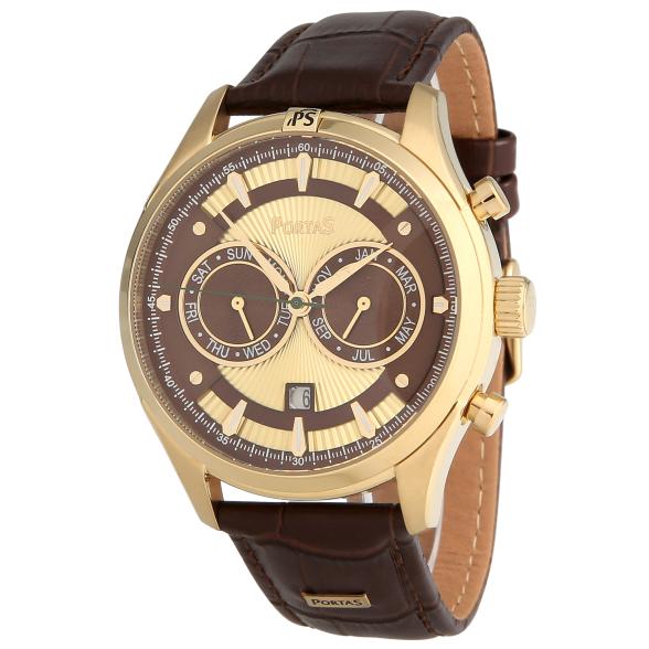 PortaS Herren-Automatikuhr "Rheticus", gold-braun - 114230600000 - 1 - 588px