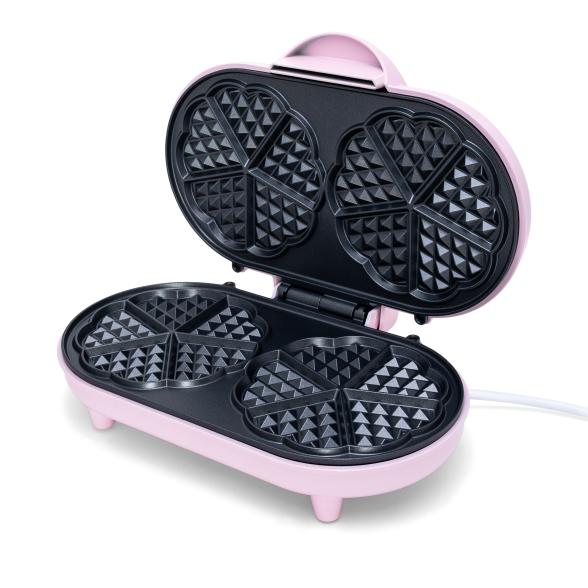 Bestron Doppel-Herz Waffeleisen, rosa - 114255200000 - 1 - 588px
