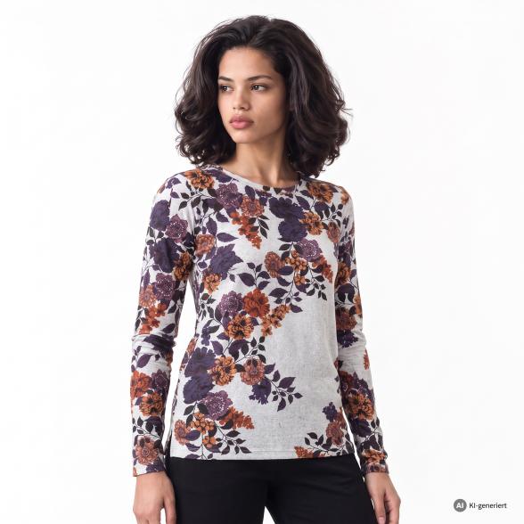 CHRISTIAN MATERNE Damen-Shirt Blumenranken multi 52/54 - 114256700005 - 1 - 588px