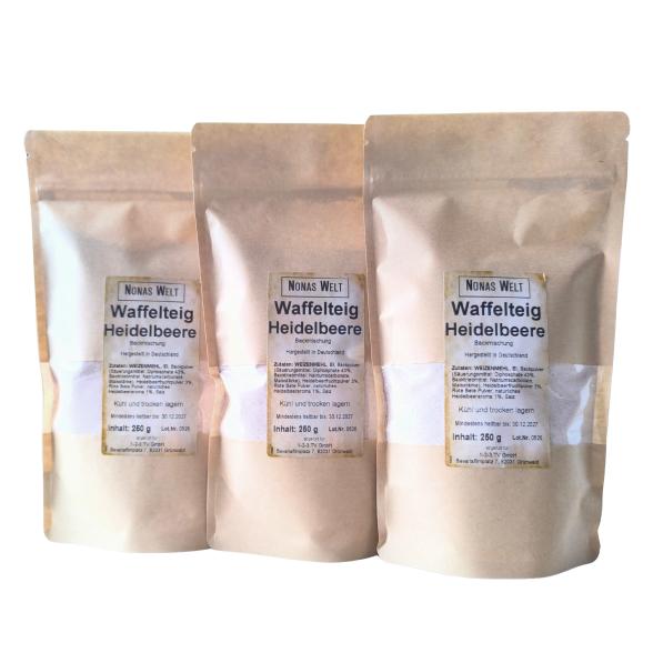 Nona's Waffelteig Heidelbeere Sortenrein 3x250g - 114313300000 - 1 - 588px