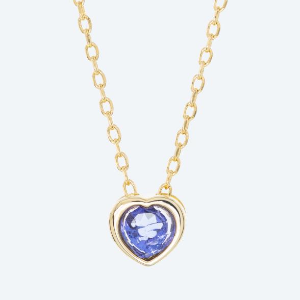 Herzanhänger mit Kette 925 vergoldet Tansanit - 114326600000 - 1 - 588px