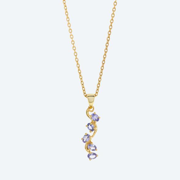 Anhänger mit Kette 925 Silber vergoldet Tansanit - 114330200000 - 1 - 588px