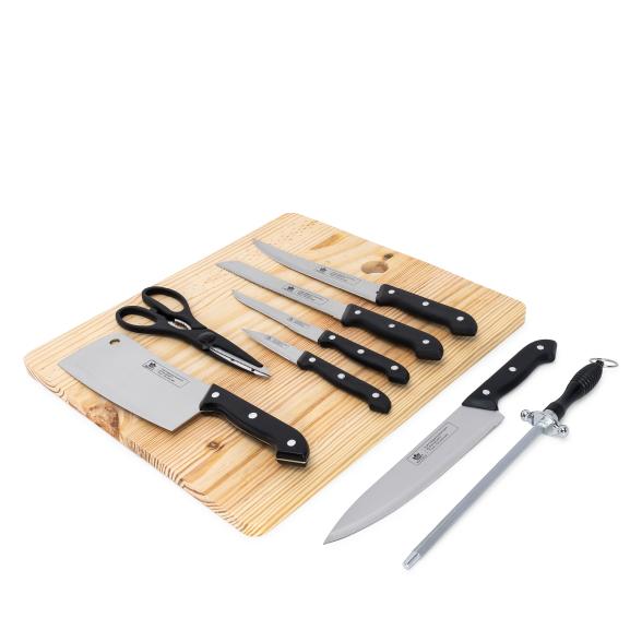 Messerset 9 tlg. mit Holzbrett - 114380200000 - 1 - 588px