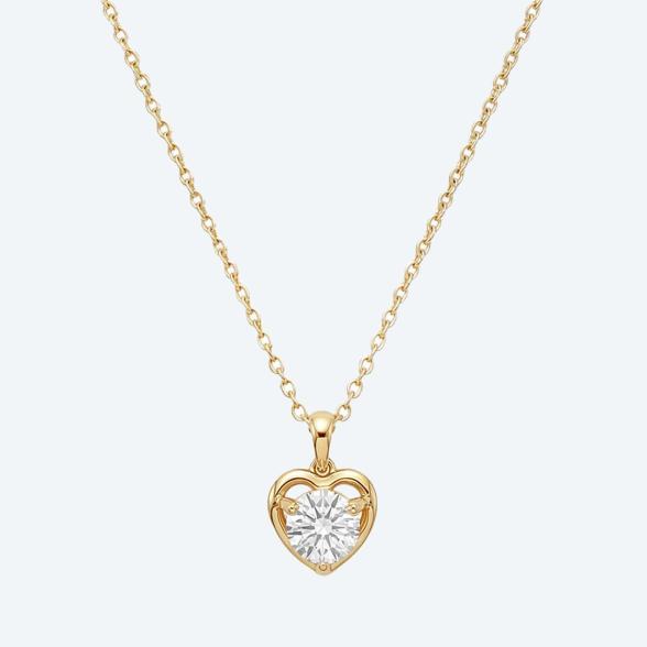 amor Herzanhänger mit Kette 925 Silber vergoldet - 114401000000 - 1 - 588px