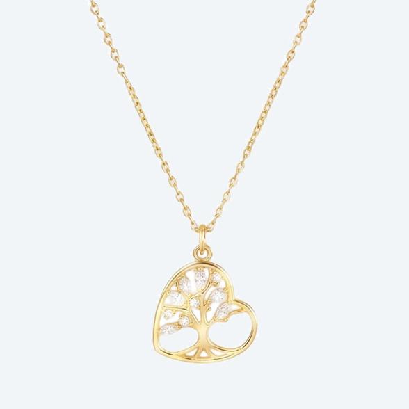 amor Herzanhänger mit Kette 925 Silber vergoldet - 114401200000 - 1 - 588px