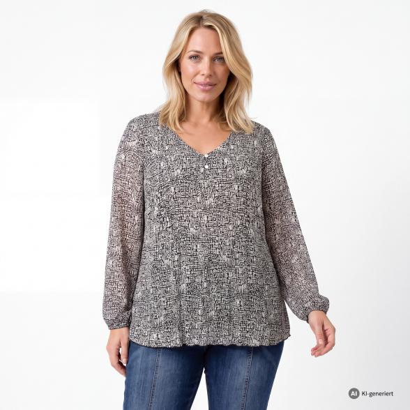 sophistical Women Plisseebluse schwarz/hellgrau 40/42 - 114420200001 - 1 - 588px