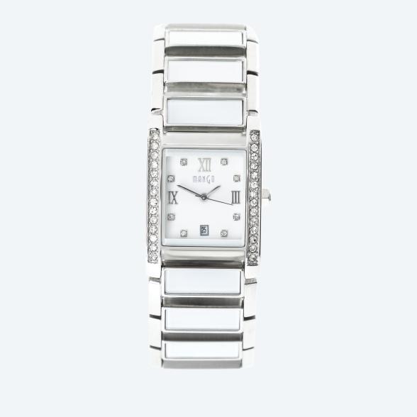 MANGO Damenuhr, Quarz, Gliederarmband, silber-weiß - 114451200000 - 1 - 588px