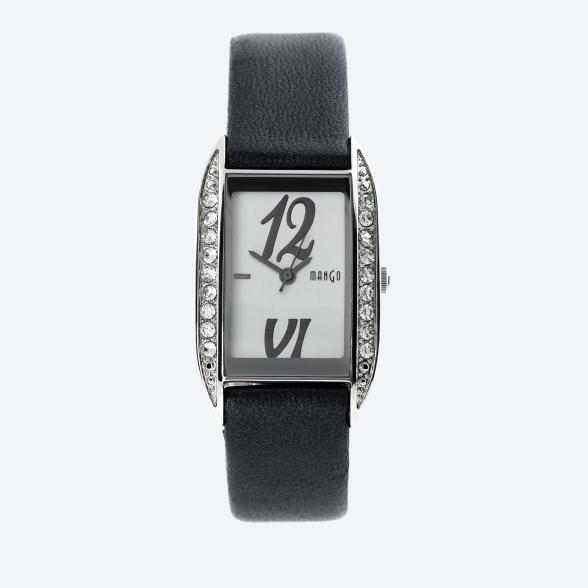 MANGO Damenuhr, Quarz, Lederarmband, schwarz - 114451800000 - 1 - 588px