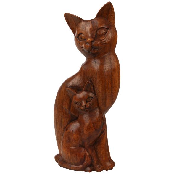 Darimana, Katze mit Kind aus Suarholz, 30 cm - 68475200000 - 1 - 588px