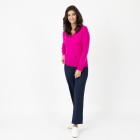 100% KASCHMIR Damen-Pullover, V-Ausschnitt magenta - 107852300000 - 1 - 140px