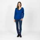 100% KASCHMIR Damen-Pullover, V-Ausschnitt royal - 109233400000 - 1 - 140px