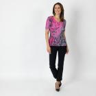 Jeannie Damen-Plissee-Shirt grau/pink/schwarz - 112341300000 - 1 - 140px