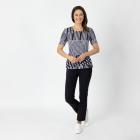 Jeannie Damen-Plissee-Shirt schwarz/weiß - 112342900000 - 1 - 140px