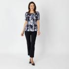 Jeannie Damen-Plissee-Shirt schwarz/grau - 112343200000 - 1 - 140px
