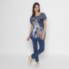 FASHION NEWS Damen-Shirt blau/ multicolor M/L - 112844200001 - 1 - 140px