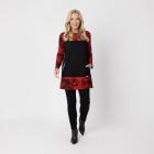 VANESSA STYLE Damen-Longshirt schwarz/rot 40/42 (2) - 113115300002 - 1 - 140px