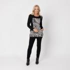 VANESSA STYLE Damen-Longshirt schwarz/ weiß 48/50 (4) - 113115500004 - 1 - 140px