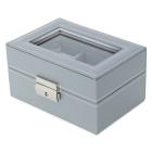 Uhrenbox für 3 Uhren, Kunstleder & Samt grau - 113498100000 - 1 - 140px