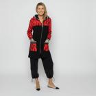 VANESSA STYLE Damen-Kapuzenjacke schwarz/rot 48/50 (4) - 113685800004 - 1 - 140px