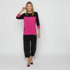 VANESSA STYLE Damen-Longshirt schwarz/pink 48/50 (4) - 113686500004 - 1 - 140px