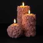 3 LED-Echtwachskerzen Rose - 113699900000 - 1 - 140px