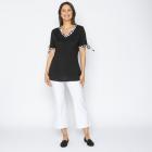 BRILLIANTSHIRTS Damen-Longshirt Uni mit Leo Besatz 36/38 - 113983300001 - 1 - 140px
