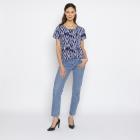 FASHION NEWS Damen-Shirt Blätter blau/multicolor M/L - 38-42 - 114019600001 - 1 - 140px