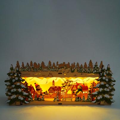 LED-Holzdeko Kerze 44cm