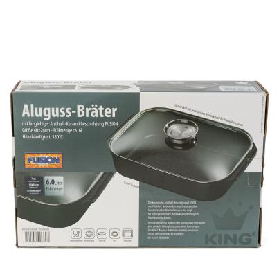 KING® Bräter Aluguss schwarz ca. 40 x 26 cm