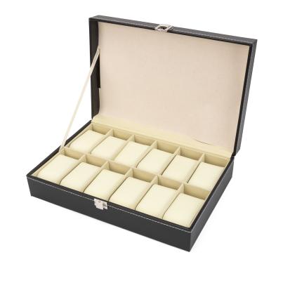 12er Uhrenbox schwarz
