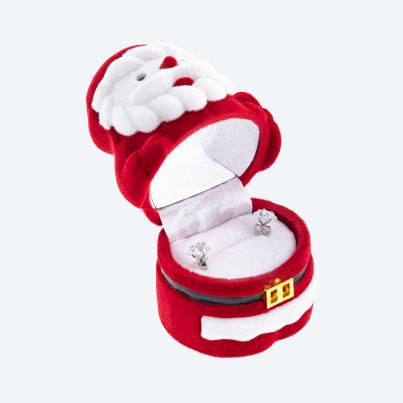 SET Weihnachtsmann Ohrstecker 925 Silber Zirkonia
