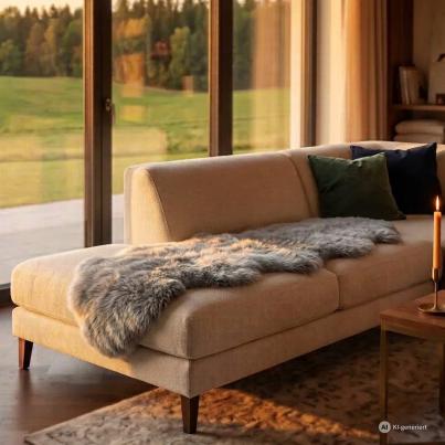 Sofafell hellgrau