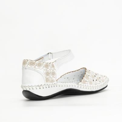 Andrea Conti Damen Lederballerina weiß
