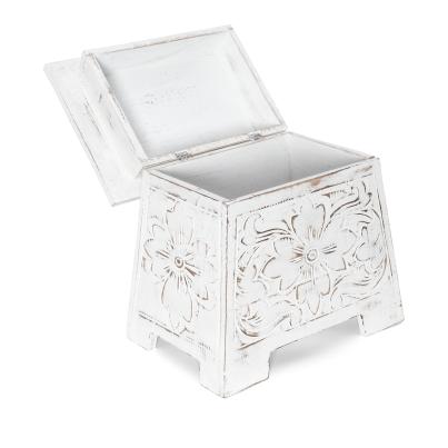 Darimana Hocker Box white wash