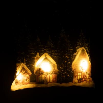 LED Kissen Winterdorf 40x40cm