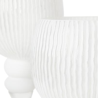 Kelchset 3tlg. Weiße Rillen
