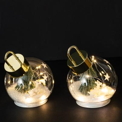 LED Kugelset Reh mit Tanne 2tlg.