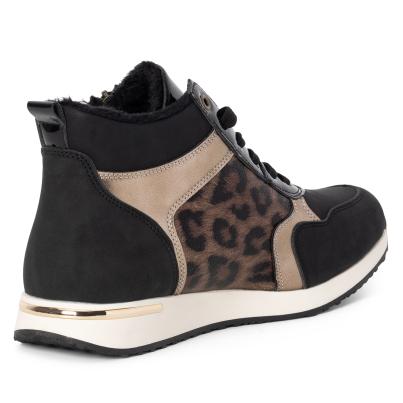 TOPWAY COMFORT Damen-Hochschnürer schwarz