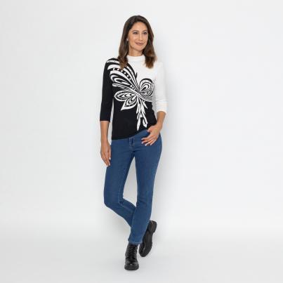 MILANO Design Pullover schwarz/ weiß