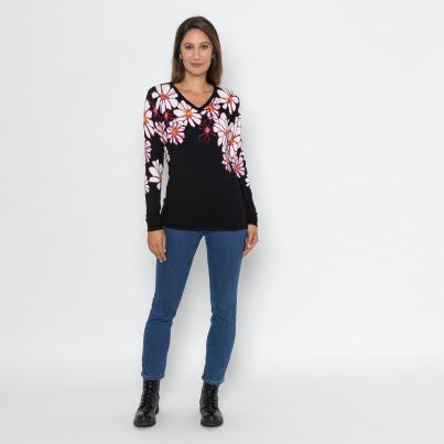 MILANO Design Pullover schwarz/weiß/fuchsia